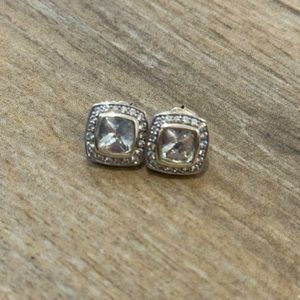 David Yurman Diamond and White Topaz Petite Albion Earrings